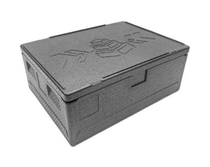 Пластиковый лоток 600х400х75 зеленый сплошной  